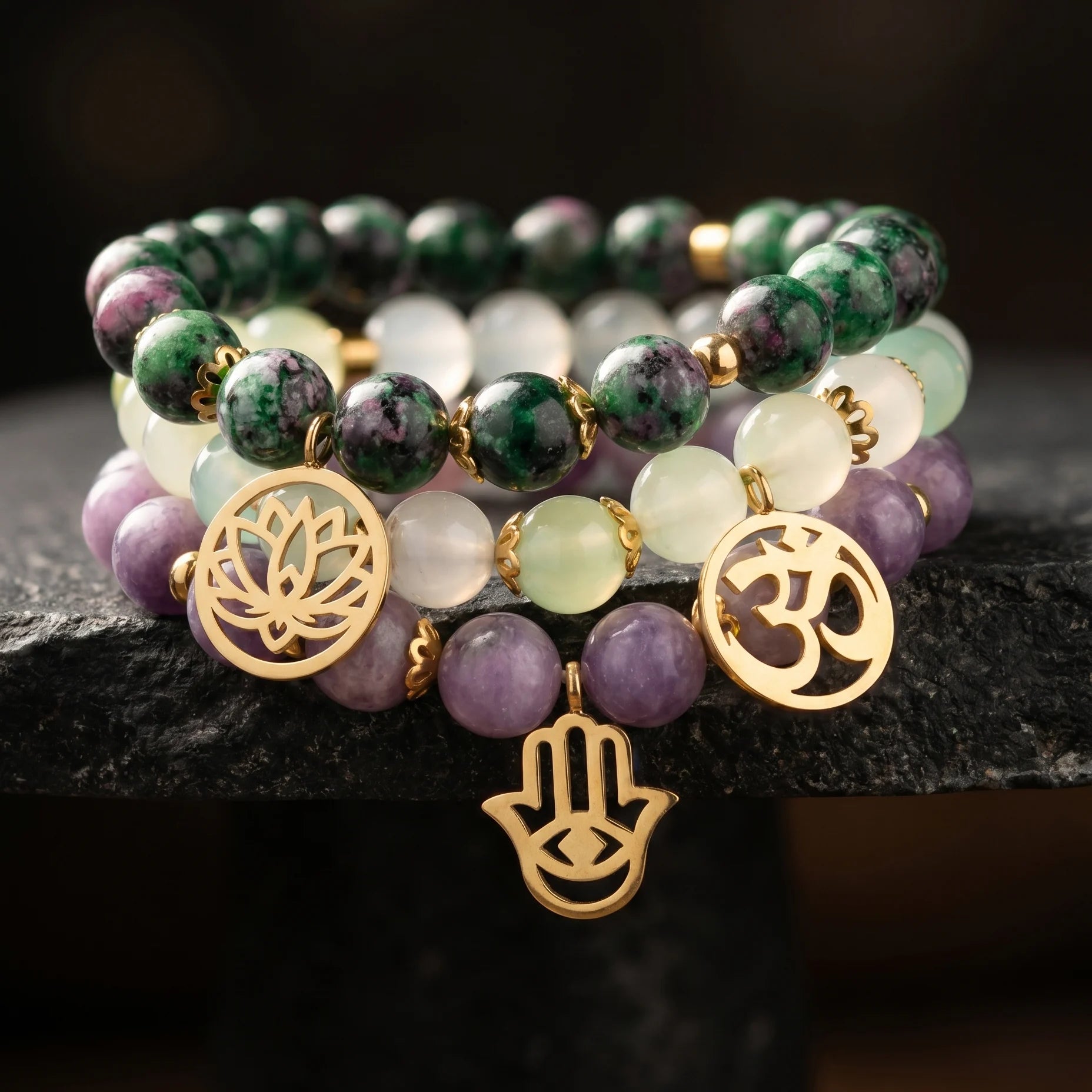 Bracelet Lépidolite Libération Émotionnelle - Drapé