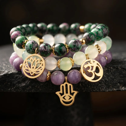 Bracelet Lépidolite Libération Émotionnelle - Drapé