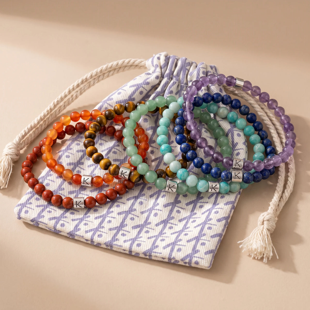 Lot de 7 Mini Bracelets Energie des 7 Chakras - pochette - image 2