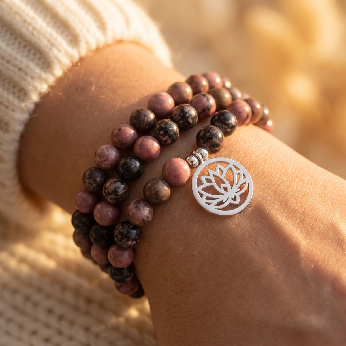 Mala Maîtrise des Emotions de 108 perles en Rhodonite - image 3