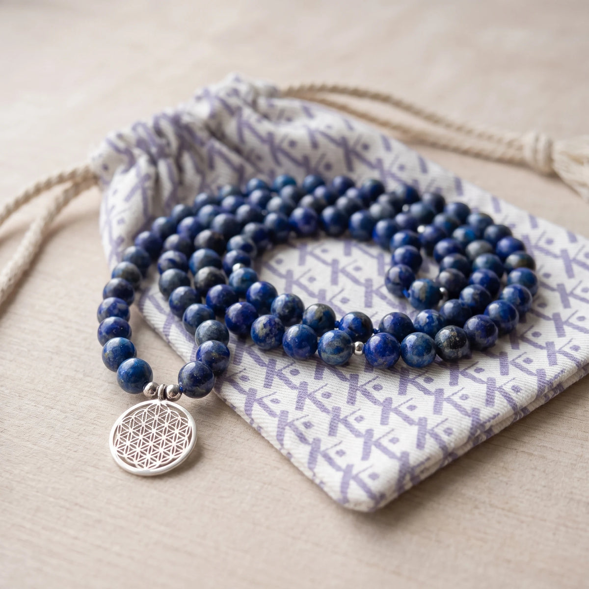 Mala "3ème Oeil" de 108 perles en Lapis Lazuli - image 2