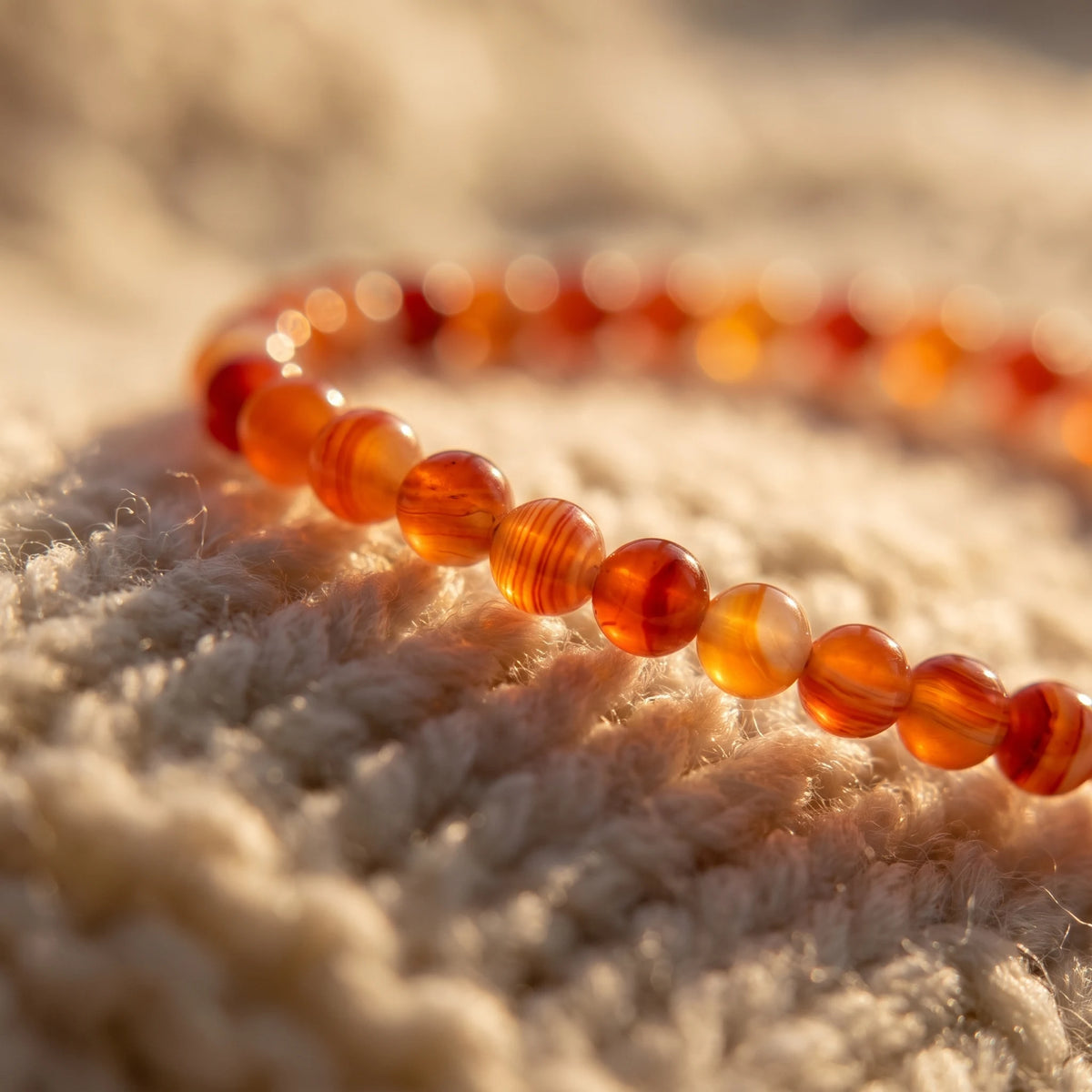 Mini Bracelet en Cornaline Energie - macro dore - image 5