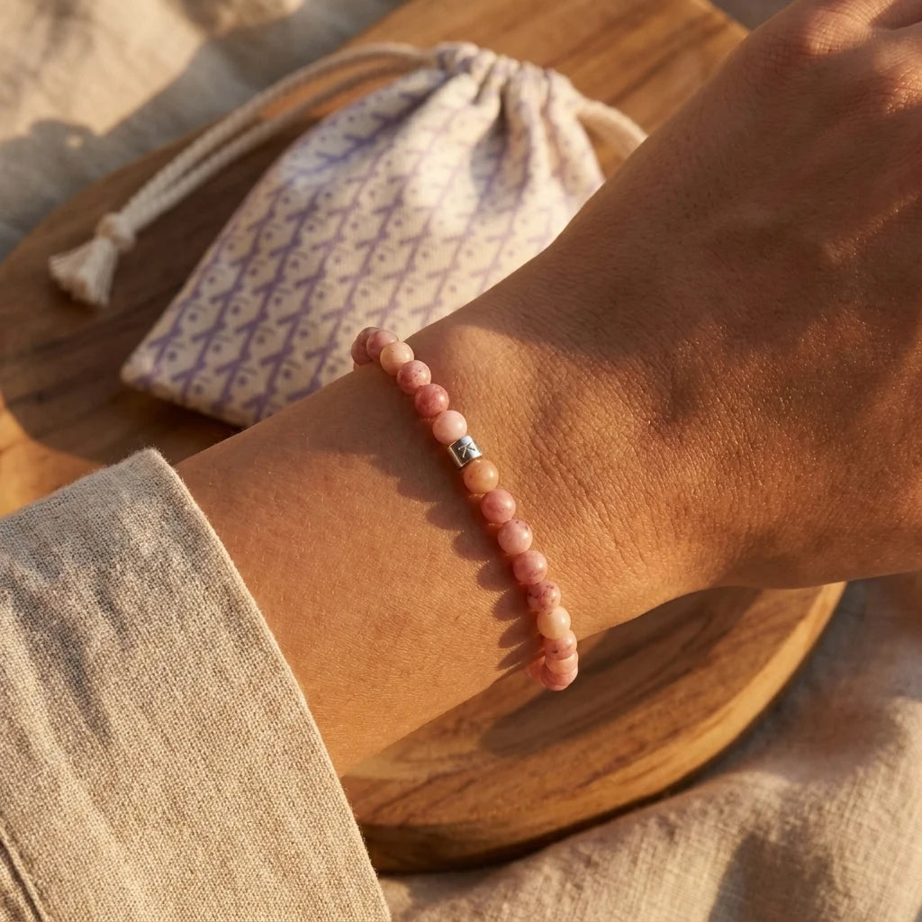 Mini Bracelet en Rhodonite Claire "Energie" - image 3