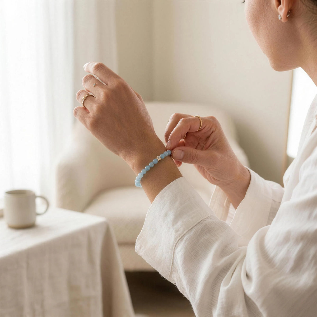 Mini Bracelet en Aigue-Marine "Energie" - image 4