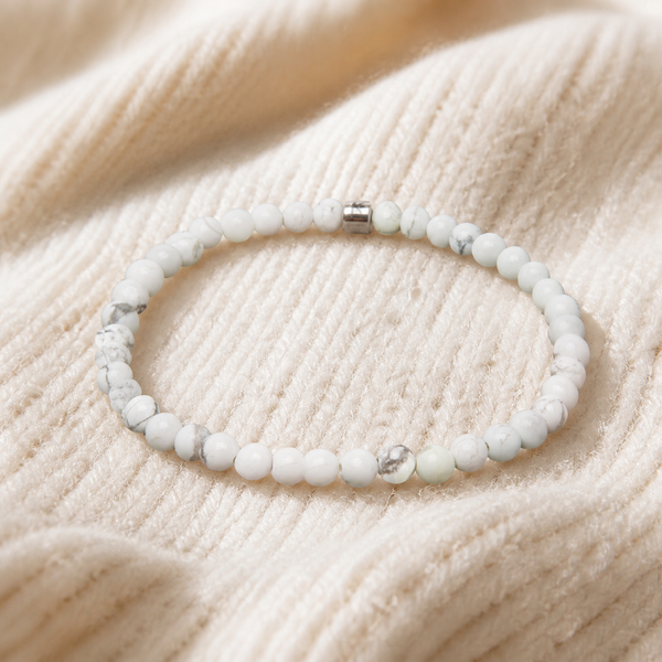 Mini Bracelet en Howlite Blanche "Energie"