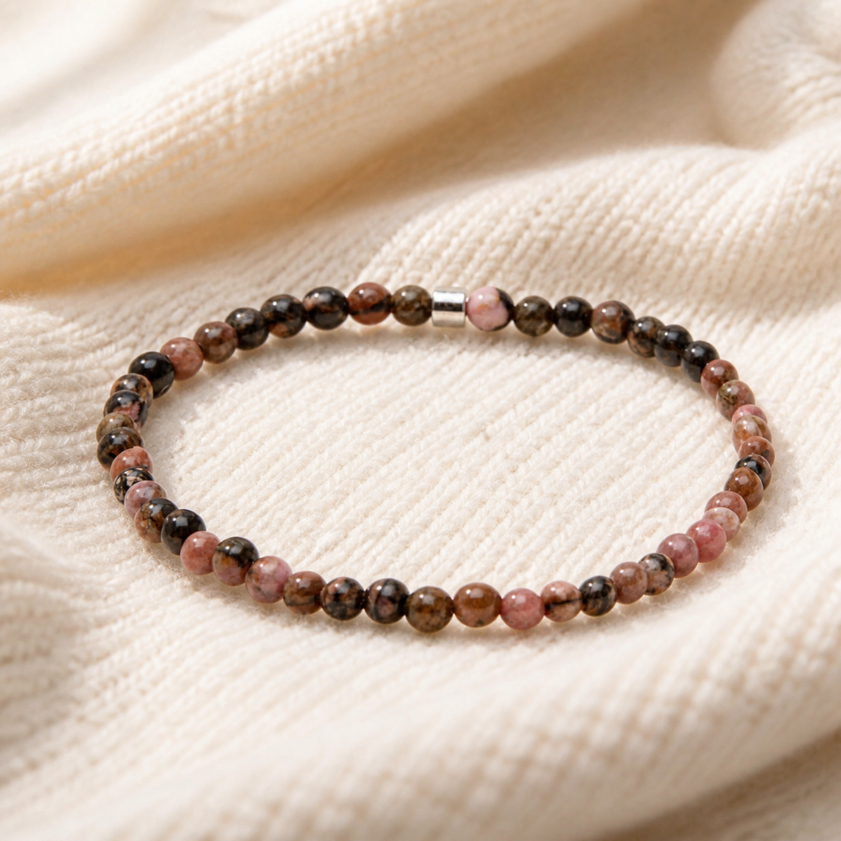 Mini Bracelet en Rhodonite foncée "Energie"