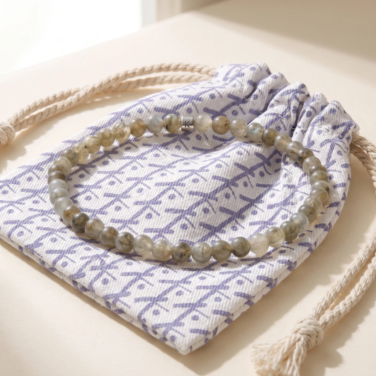Mini Bracelet en Labradorite Energie - pochette