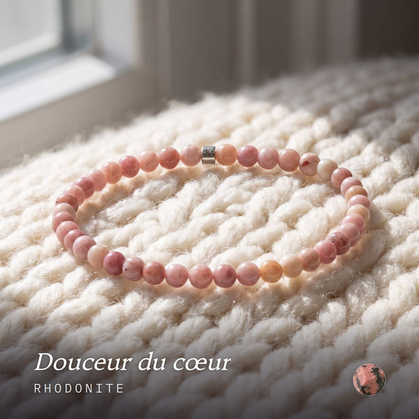 Mini Bracelet en Rhodonite Claire "Energie"