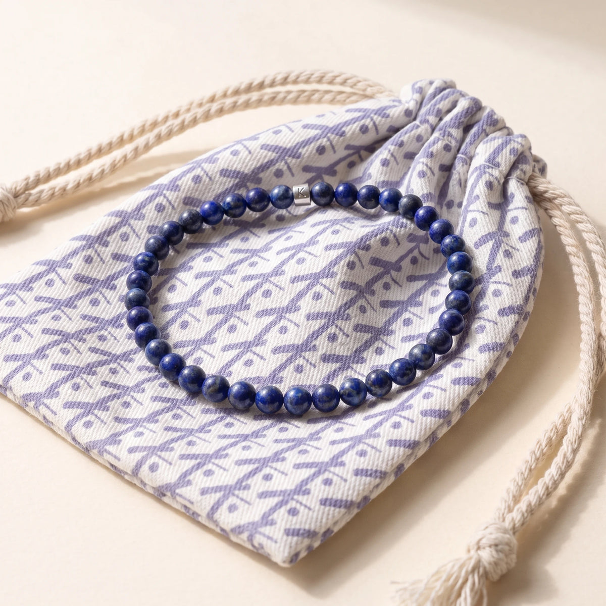 Mini Bracelet en Lapis Lazuli Energie - pochette