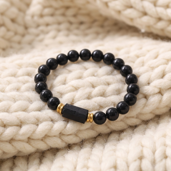 Bracelet "Ancrage & Protection" en Obsidienne Noire