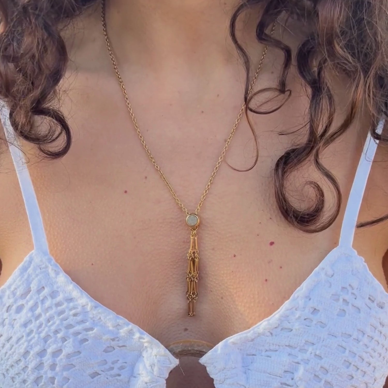 Collier Porte-Pierre Précieuse + Pierre Roulée en Améthyste offerte