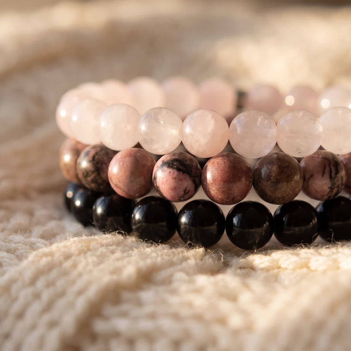 Triple Bracelet Confiance en l Amour - macro dore - image 5