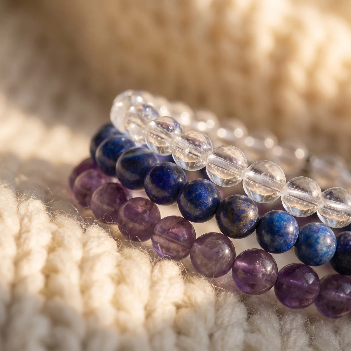 Triple Bracelets Energie Divination - macro dore - image 5