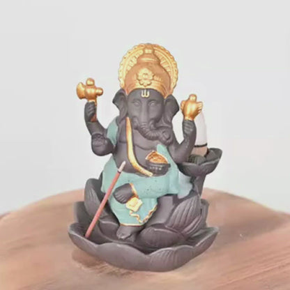 Brûleur d'encens en céramique "Ganesh Vert"