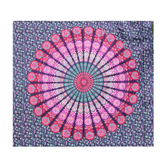 Tenture murale en coton "Mandala Multicolore Apaisant"