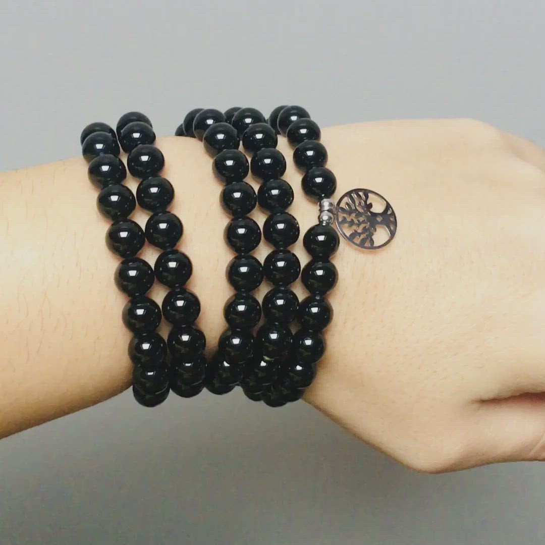 “Anchor” Mala Bracelet in Onyx
