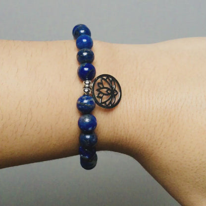 Bracelet Mala "Expression & Confiance" en Lapis Lazuli