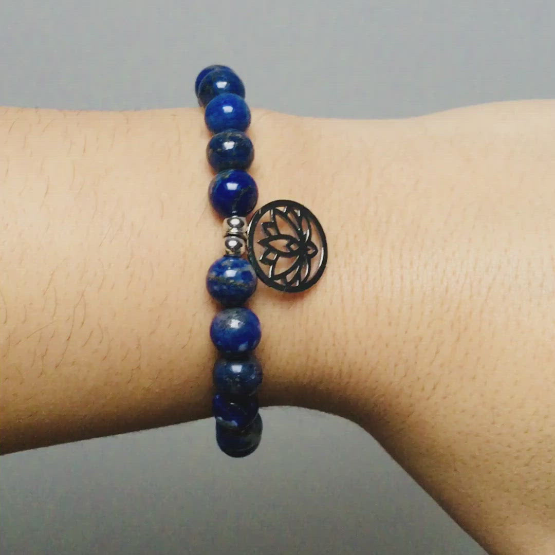 Bracelet "Expression & Confiance" en Lapis Lazuli