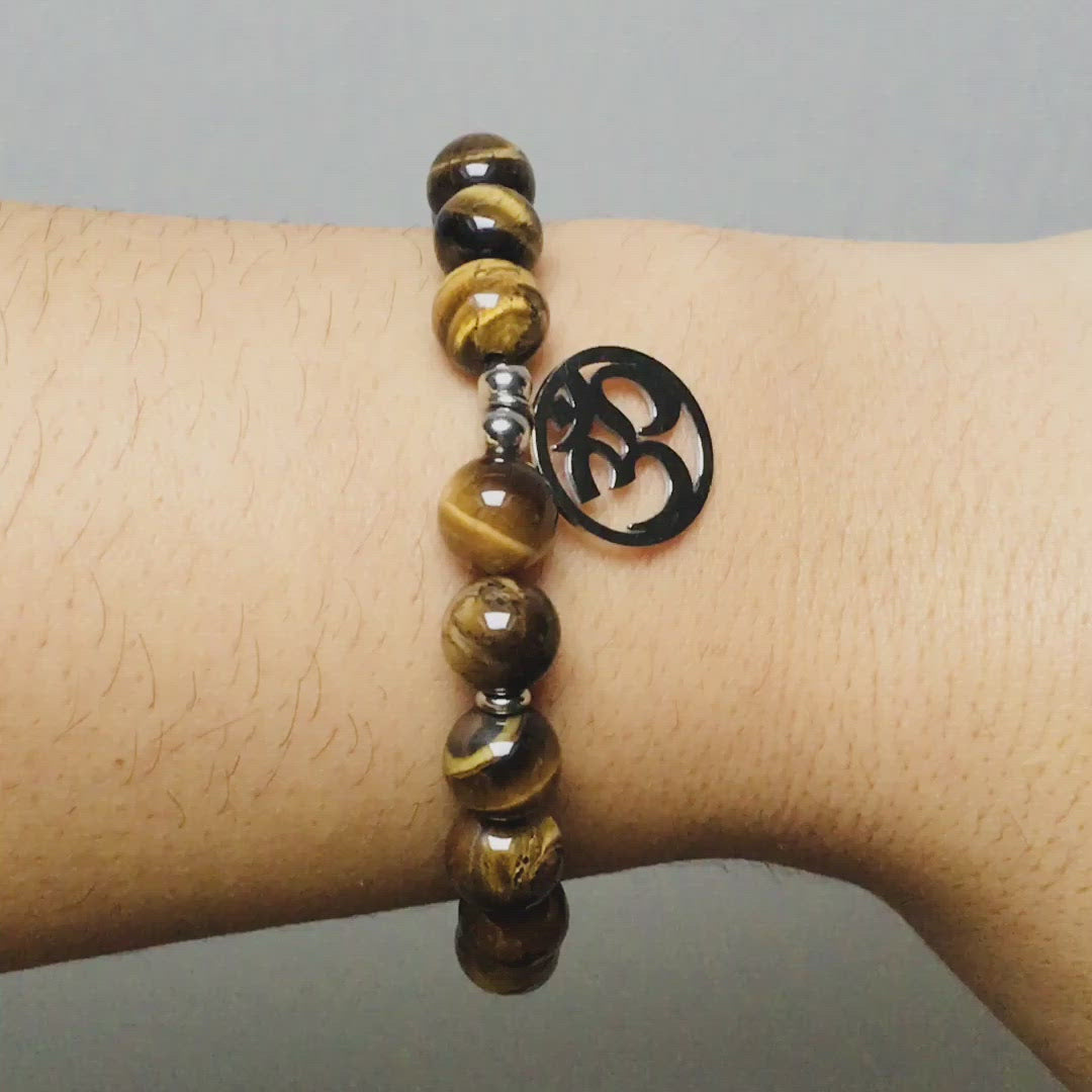 Tiger Eye "OM" Bracelet
