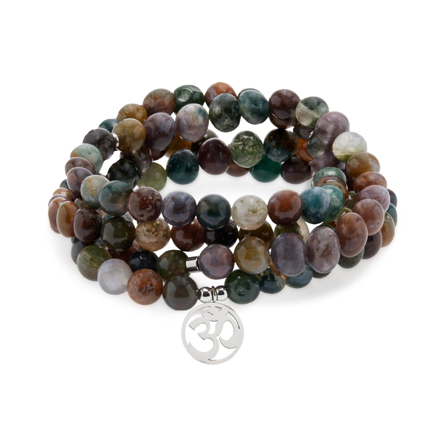 Bracelet Mala "Chanceuse" de 108 perles en Agate Indienne - Karma Yoga Shop
