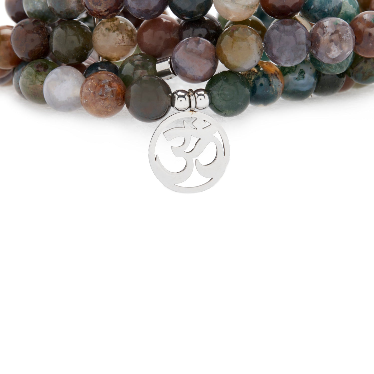 Bracelet Mala "Chanceuse" de 108 perles en Agate Indienne - Karma Yoga Shop
