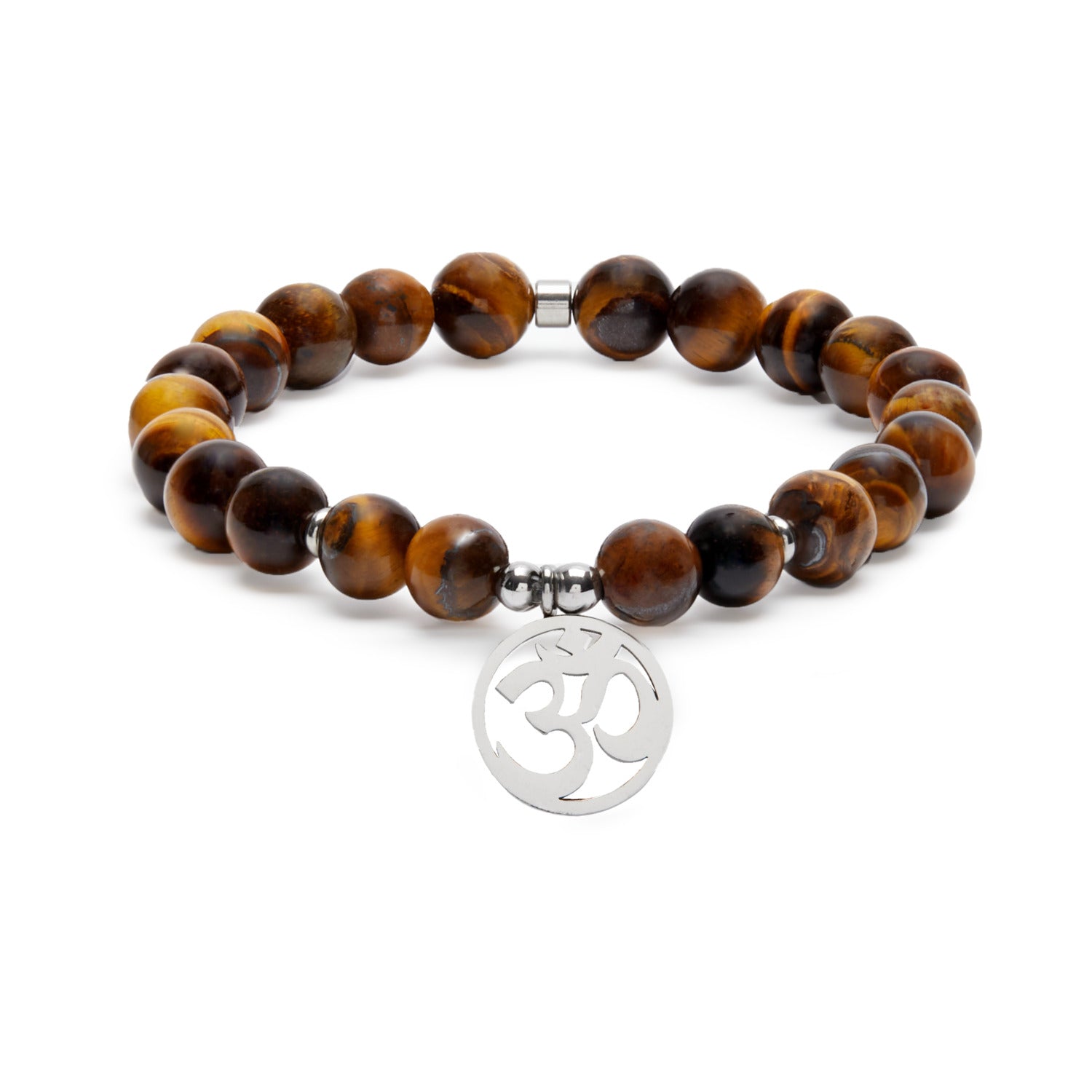 Bracelet "OM" en Oeil de Tigre - Karma Yoga Shop