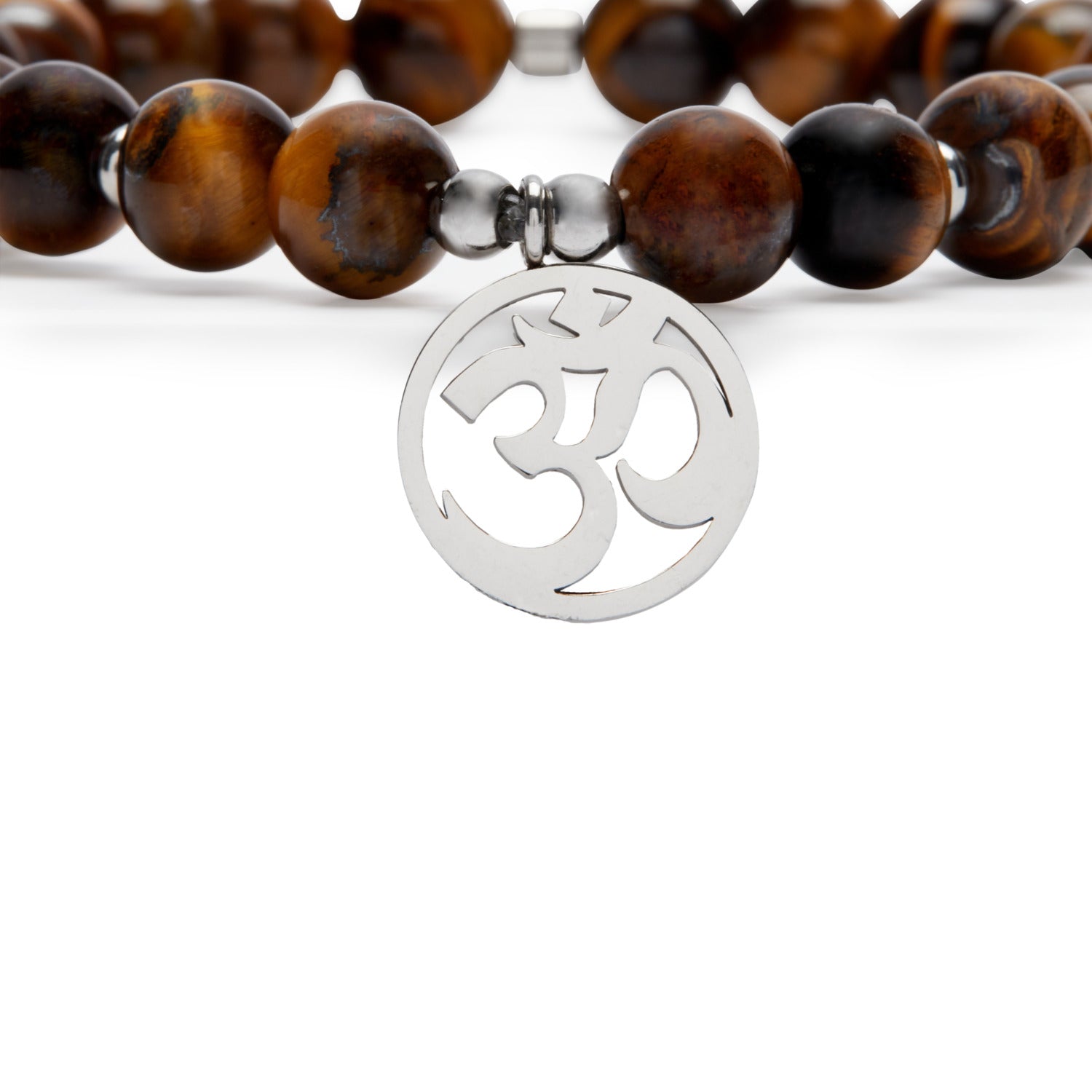 Bracelet "OM" en Oeil de Tigre - Karma Yoga Shop