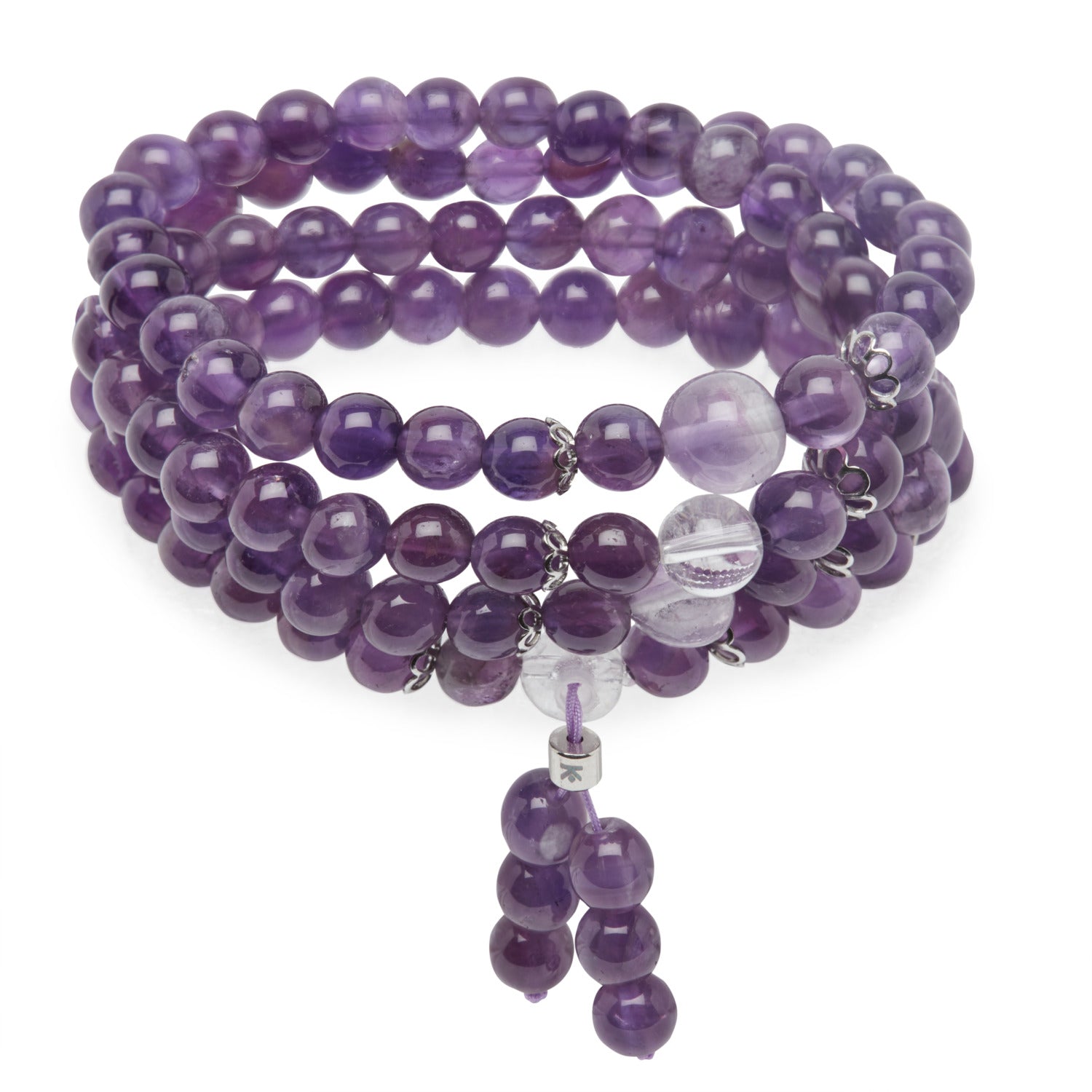 Bracelet Mala Bouddhiste en Améthyste - Karma Yoga Shop