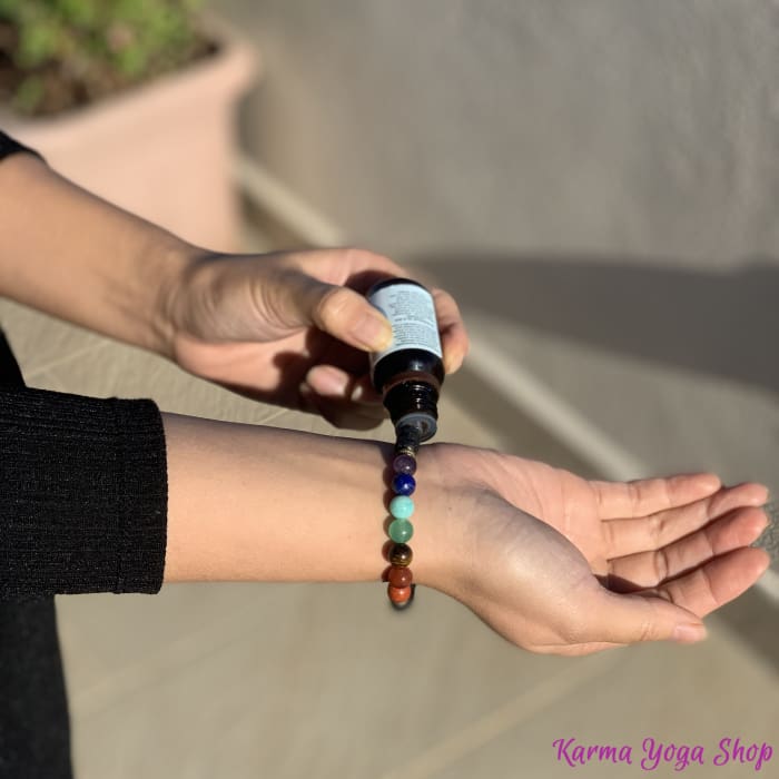 Bracelet "Guérison des 7 chakras" en Pierres de Lave - Karma Yoga Shop
