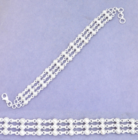 Bracelet “Pure et Elégance” en Perles et Argent 925 - Karma Yoga Shop