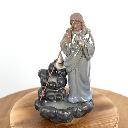 Brûleur d'encens en céramique "Présence de Jésus" - Karma Yoga Shop