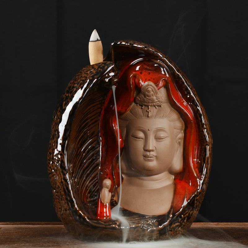 Brûleur d'encens en céramique "Compassion de la Guan Yin" - Karma Yoga Shop