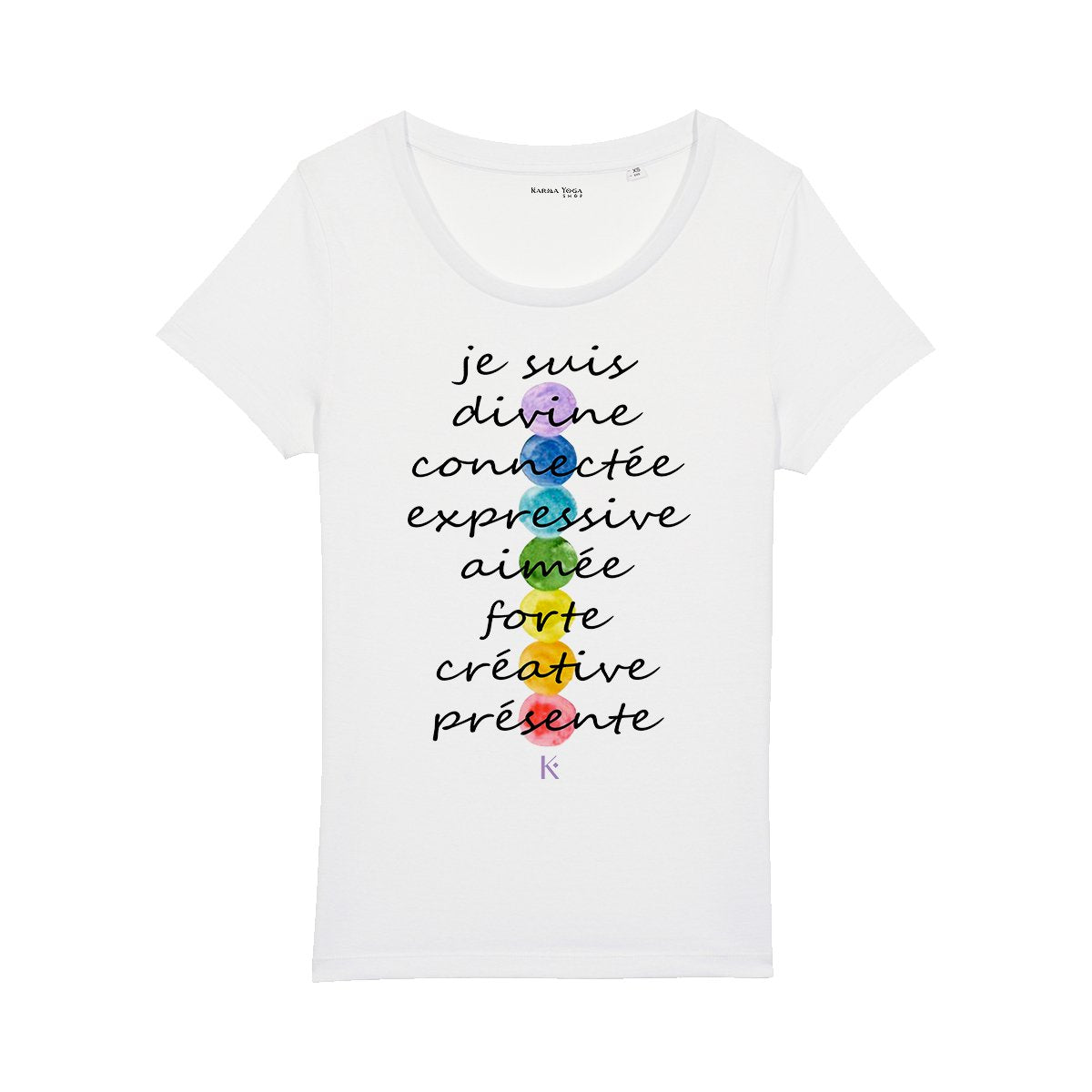 T-shirt Femme "7 Chakras" en Coton Bio - Karma Yoga Shop