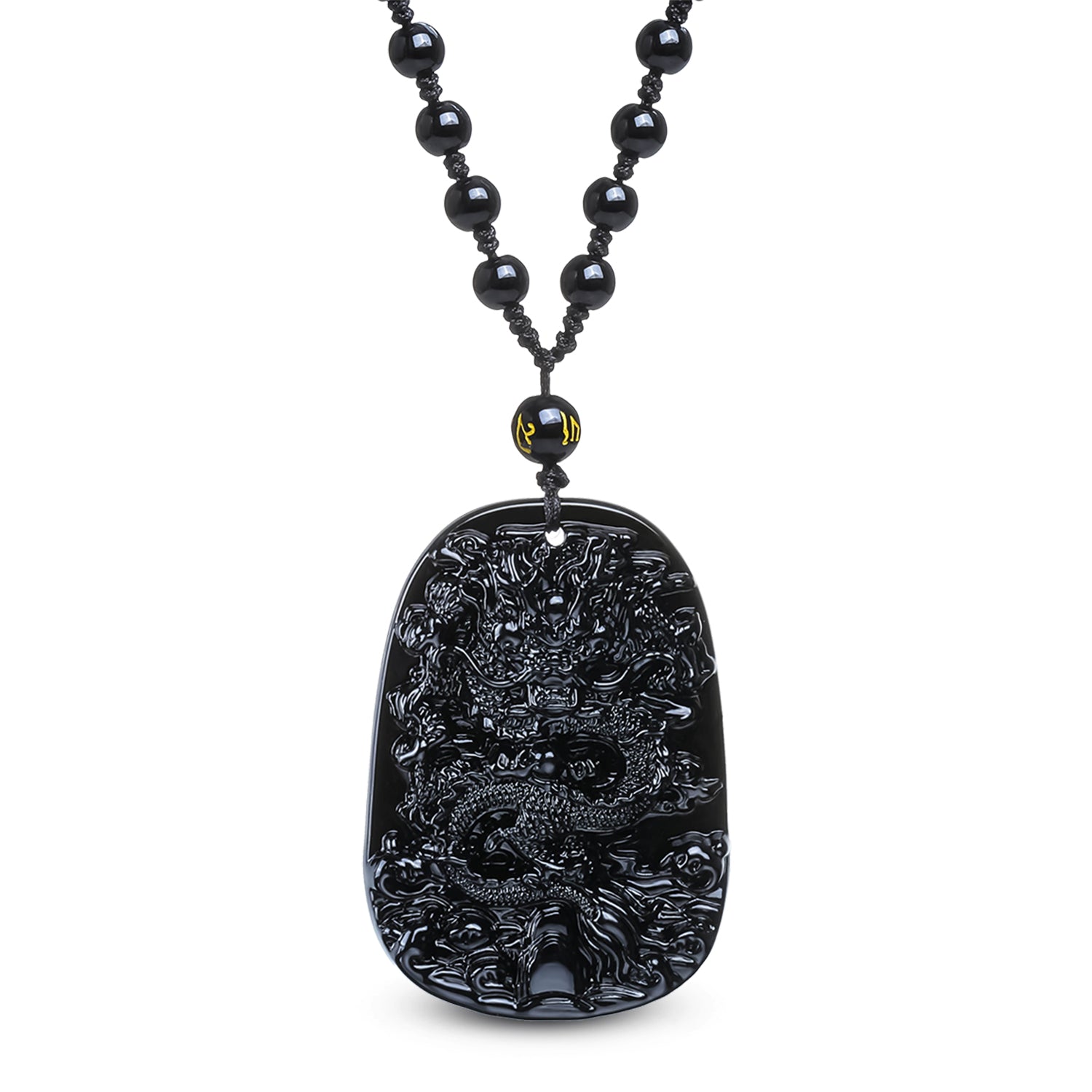 Collier Dragon en Obsidienne Noire - Karma Yoga Shop