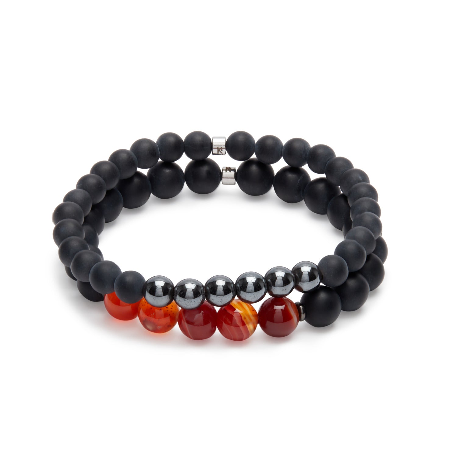 Double Bracelet "Ancrage & Equilibre" en Agate et Hématite - Karma Yoga Shop