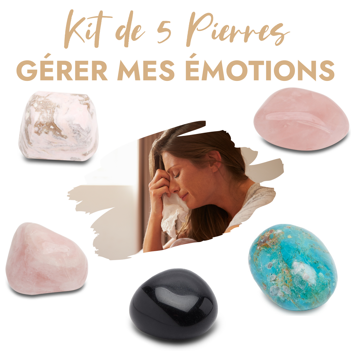 Kit de 5 pierres “Gérer mes émotions” - Karma Yoga Shop