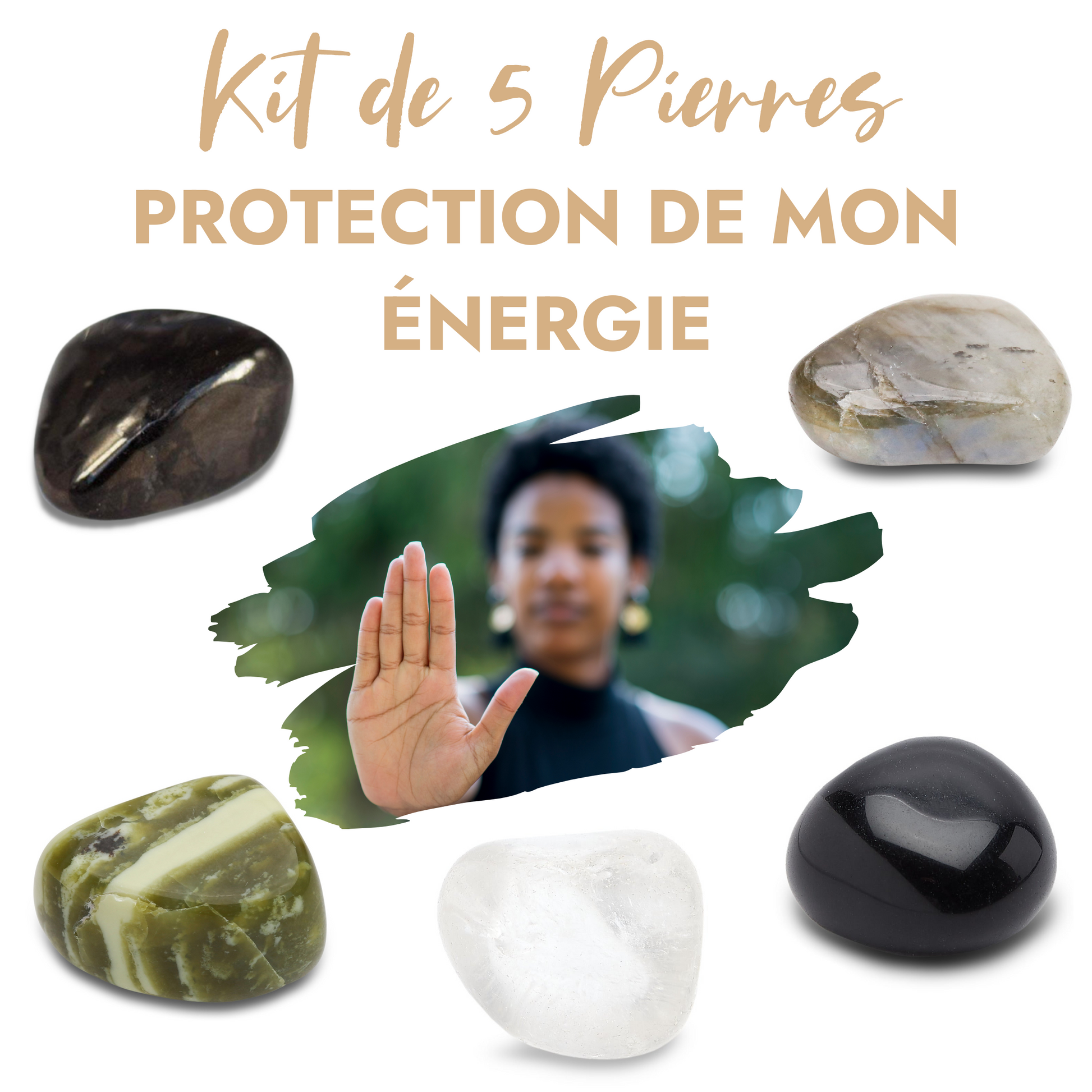 Kit de 5 pierres “Protection de mon énergie” – Karma Yoga Shop