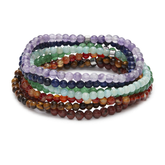 Lot de 7 Mini Bracelets "Energie des 7 Chakras" - Karma Yoga Shop