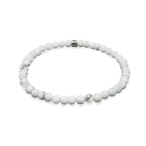 Mini Bracelet en Howlite Blanche "Energie"
