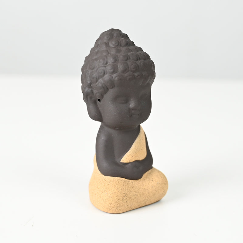 Statue en céramique "Moine de la Contemplation" - Karma Yoga Shop
