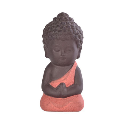 Statue en céramique "Moine de la Lumière Intérieure" - Karma Yoga Shop