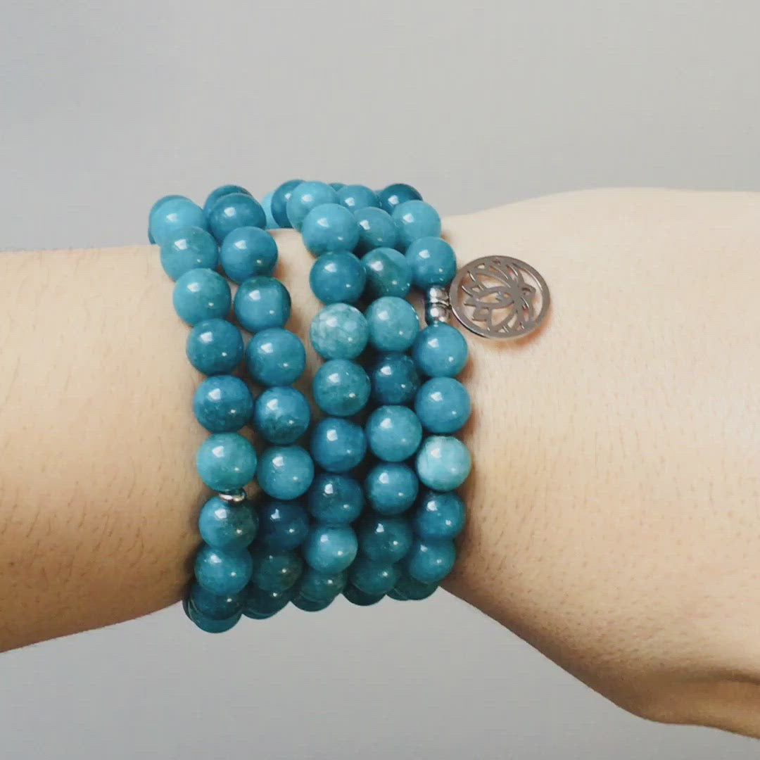 Mala "Révélation" de 108 perles en Apatite