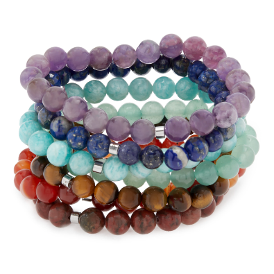 Lot de 7 Bracelets "Energie des 7 Chakras" - Karma Yoga Shop