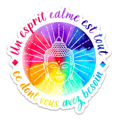 Sticker Bouddha "Un esprit calme est tout ce dont vous avez besoin" - Karma Yoga Shop