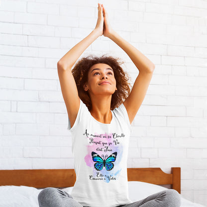 T-Shirt Femme "Transformation du Papillon" en Coton Bio - Karma Yoga Shop